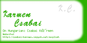 karmen csabai business card